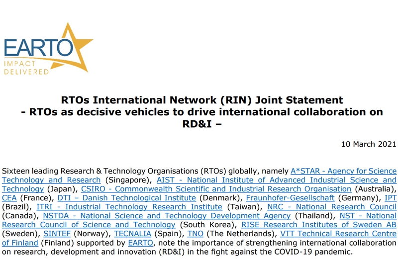 Sixteen Leading RTOs including ITRI Announce RIN Joint Statement