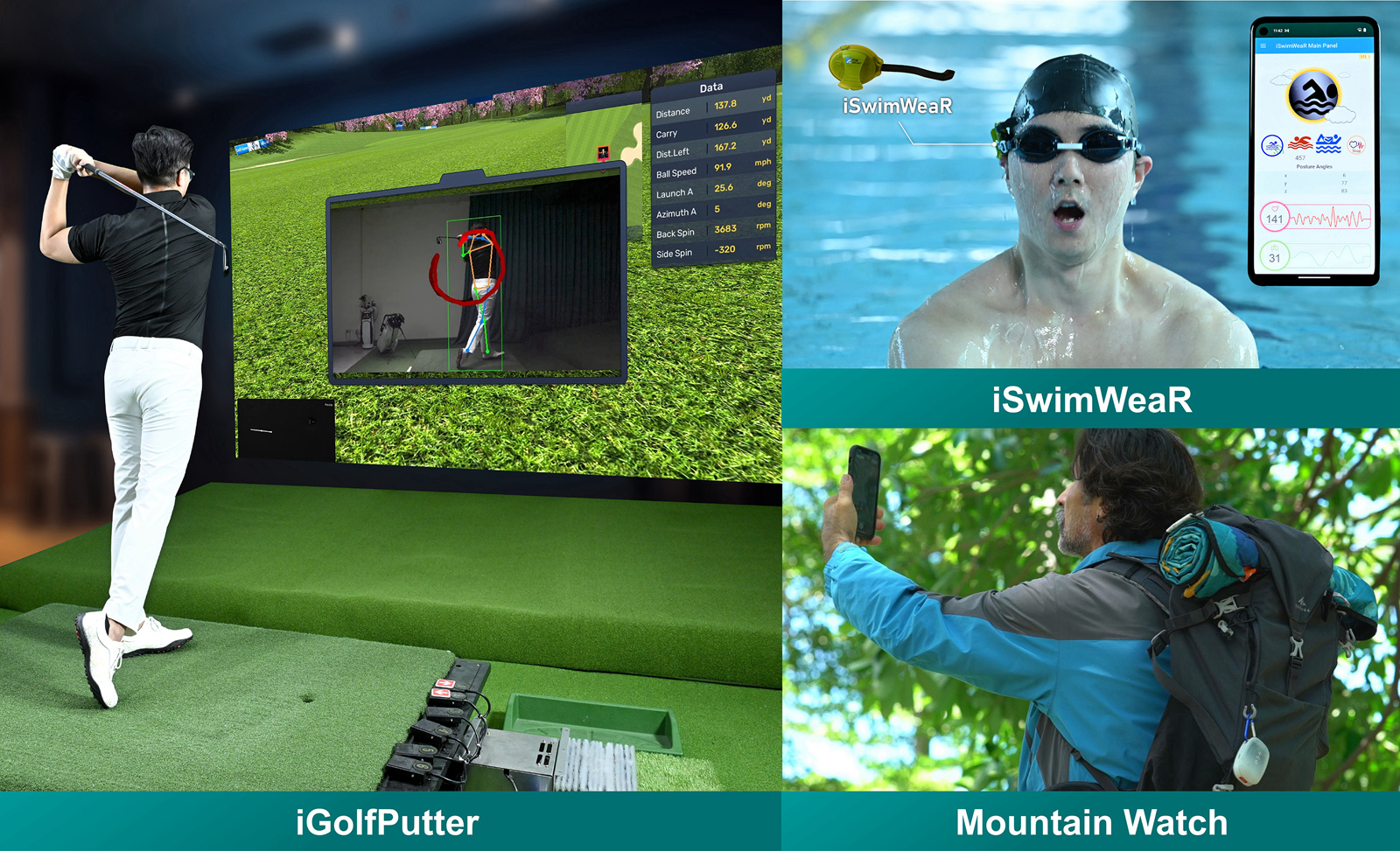 ITRI’s CES 2024 smart sports and digital health innovations include iGolfPutter, iSwimWeaR, Mountain Watch, and more.